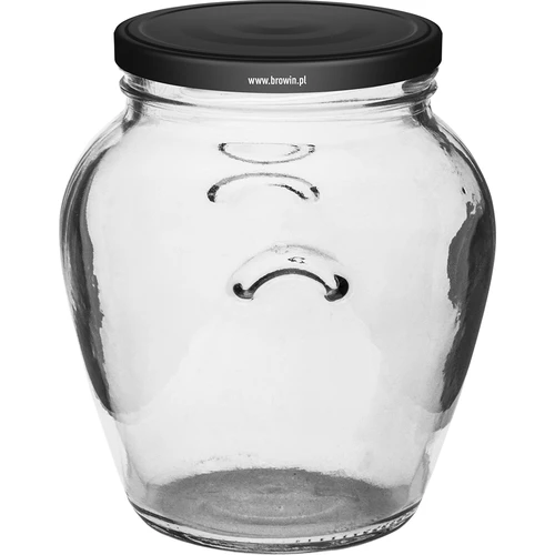 Stiklainis Amfora 580 ml (fi 82) su juodu dangteliu 6 vnt. - 2