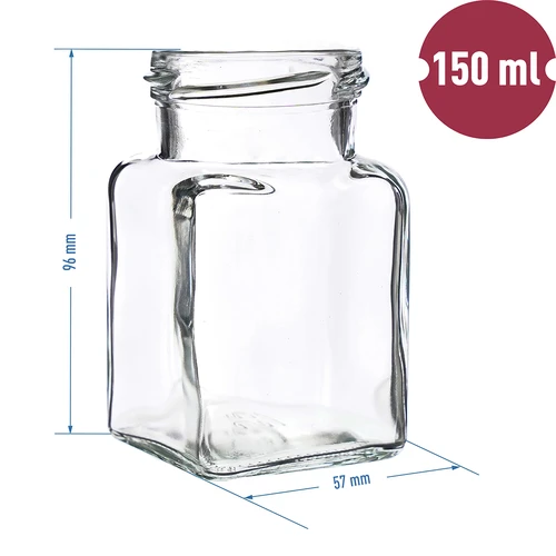 Stiklainis TO 150 ml Keturi kampai fi 53 dangtelis - 6 vnt. - 5