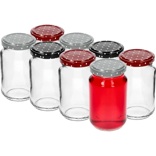 Stiklainis TO 190 ml su spalvotu dangteliu fi 53 - 8 vnt. - 4