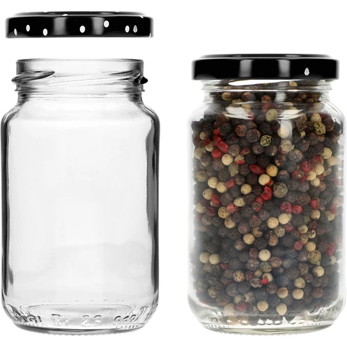 Stiklainis TO 190 ml su spalvotu dangteliu fi 53 - 8 vnt. - 6
