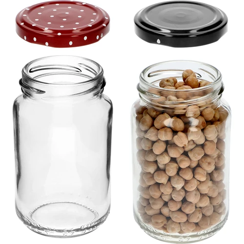 Stiklainis TO 190 ml su spalvotu dangteliu fi 53 - 8 vnt. - 7