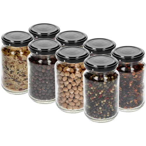 Stiklainis TO 190 ml su spalvotu dangteliu fi 53 - 8 vnt. - 10