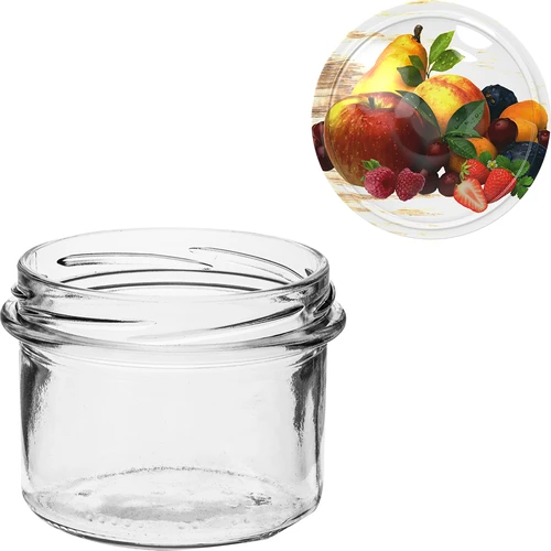 Stiklainis TO 235 ml su spalvotu užsukamu dangteliu fi82 - 6 vnt. - 7