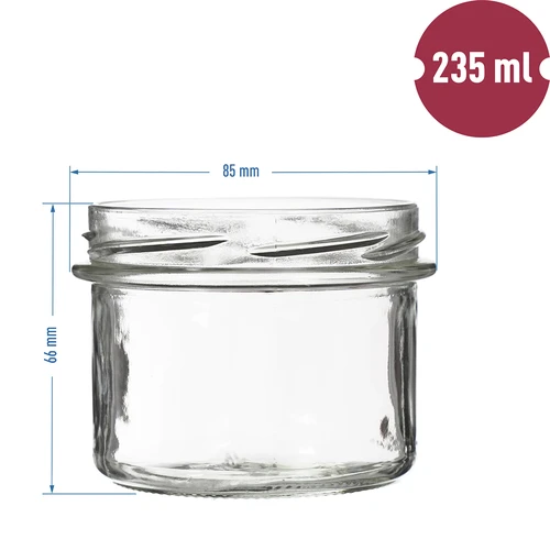 Stiklainis TO 235 ml su spalvotu užsukamu dangteliu fi82 - 6 vnt. - 5