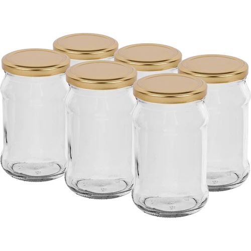 Stiklainis TO 300 ml su auksiniu užsukamu dangteliu fi 66 - 6 vnt.