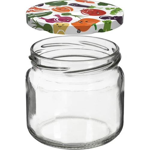 Stiklainis TO 370 ml su spalvotu dangteliu fi82/6- 6 vnt. - 3