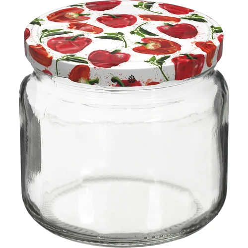Stiklainis TO 370 ml su spalvotu dangteliu fi82/6- 6 vnt. - 2