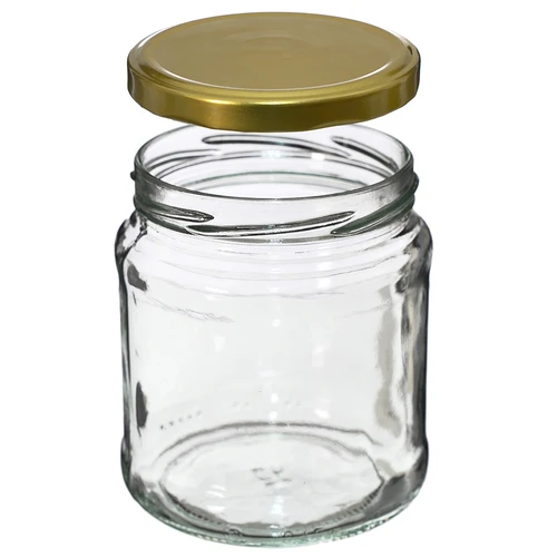 Stiklainis TO 500 ml su auksinės spalvos užsukamu dangteliu fi82/6 – 6 vnt. - 2