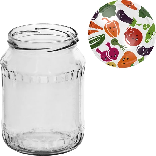 Stiklainis TO 720 ml su spalvotu užsukamu dangteliu fi 82/6 - 6 vnt. - 7