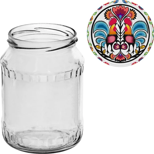 Stiklainis TO 720 ml su spalvotu užsukamu dangteliu fi 82/6 - 6 vnt. - 8