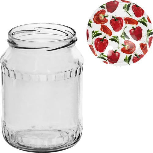 Stiklainis TO 720 ml su spalvotu užsukamu dangteliu fi 82/6 - 6 vnt. - 11