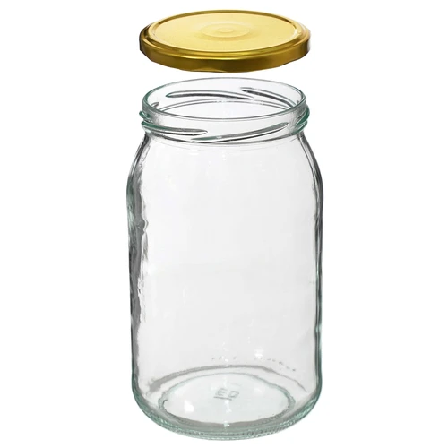 Stiklainis TO 900 ml su auksiniu užsukamu dangteliu fi 82/6 - 6 vnt. - 5