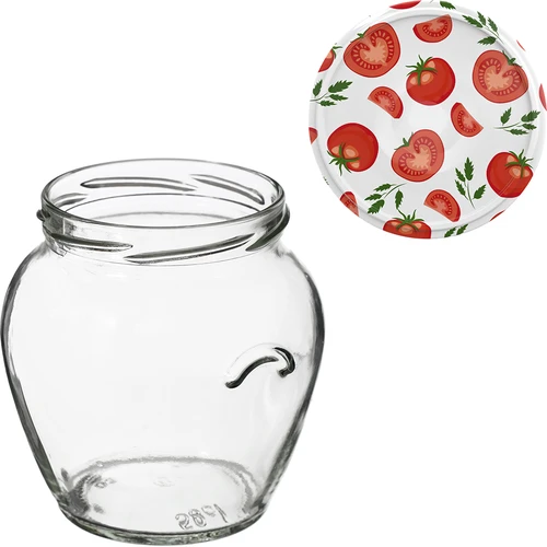 Stiklainis TO Amfora 580 ml su spalvotu užsukamu dangteliu fi82/6 - 6 vnt. - 11