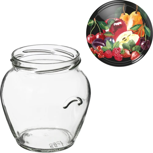 Stiklainis TO Amfora 580 ml su spalvotu užsukamu dangteliu fi82/6 - 6 vnt. - 8
