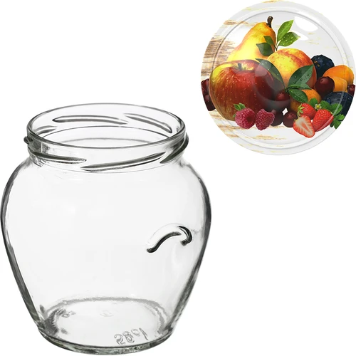 Stiklainis TO Amfora 580 ml su spalvotu užsukamu dangteliu fi82/6 - 6 vnt. - 7