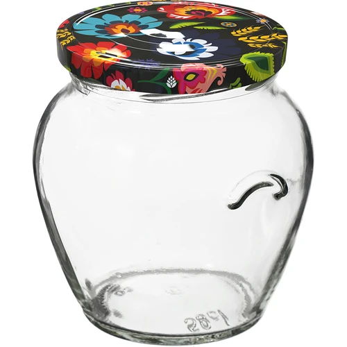 Stiklainis TO Amfora 580 ml su spalvotu užsukamu dangteliu fi82/6 - 6 vnt. - 2