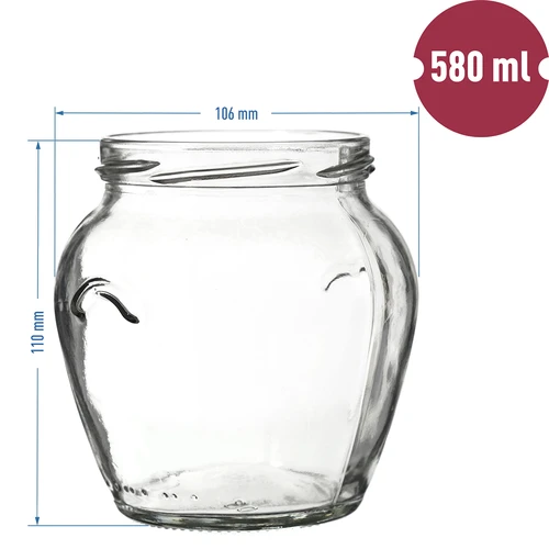 Stiklainis TO Amfora 580 ml su spalvotu užsukamu dangteliu fi82/6 - 6 vnt. - 6