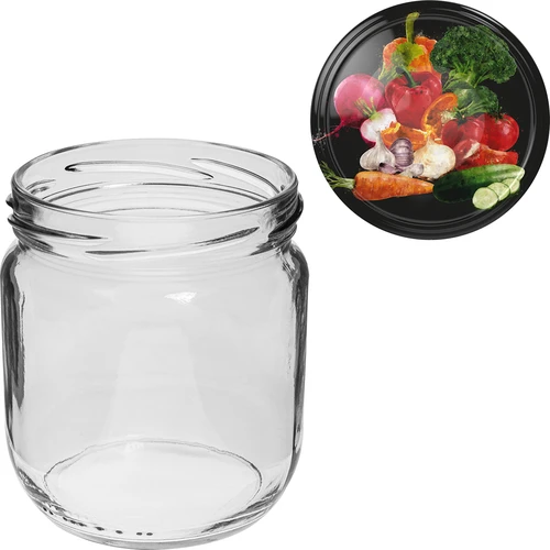 Stiklainis TO Gurken 425 ml su spalvotu užsukamu dangteliu, fi 82/6 - 6 vnt. - 5