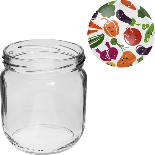Stiklainis TO Gurken 425 ml su spalvotu užsukamu dangteliu, fi 82/6 - 6 vnt. - 7