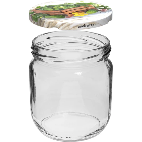 Stiklainis TO Gurken 425 ml su spalvotu užsukamu dangteliu, fi 82/6 - 6 vnt. - 2