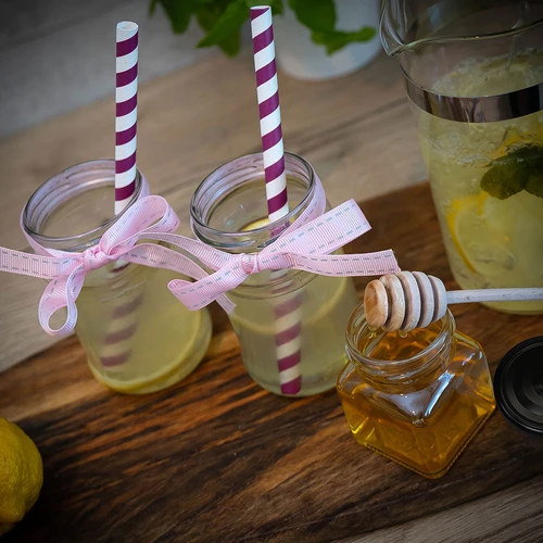 Stiklainis twist-off 120 ml - Cztery kąty fi 53 su juodu dangteliu, 6 vnt. - 8