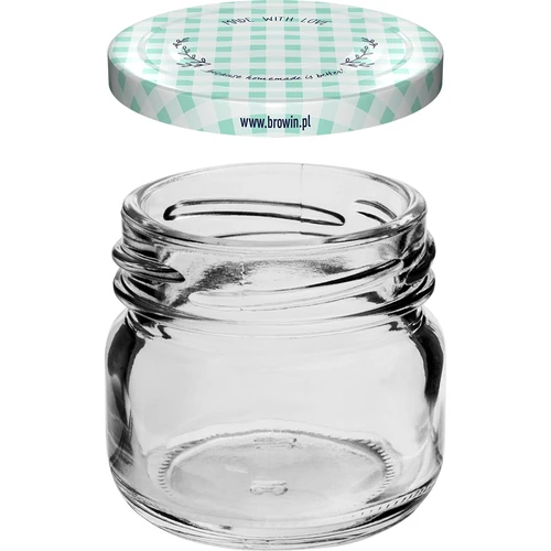 Stiklainis Twist-off 30 ml su spalvotu dangteliu fi 43 - 10 vnt. - 3