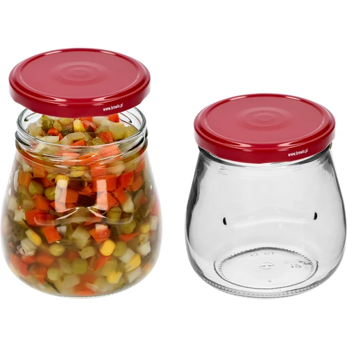Stiklainis twist-off 500 ml "Apversta amfora" su bordo spalvos dangteliu fi 82/6, 6 vnt. - 5