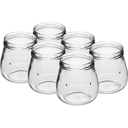 Stiklainis twist-off 500 ml „Apversta Amfora“ su juodu dangteliu fi 82/6, 6 vnt. - 3