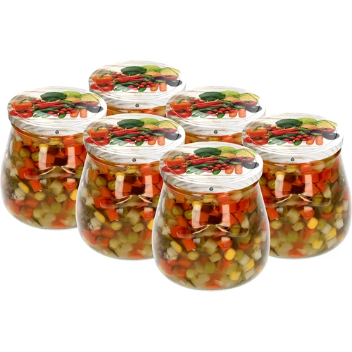 Stiklainis twist-off 500 ml "Apversta amfora" su spalvotu dangteliu fi 82/6, 6 vnt. - 5