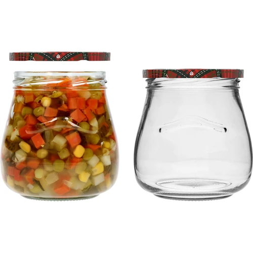 Stiklainis twist-off 500 ml "Apversta amfora" su spalvotu dangteliu fi 82/6, 6 vnt. - 7