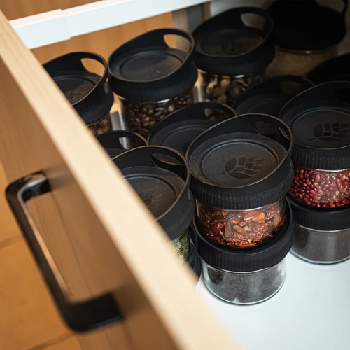 Stiklinis indas 235 ml su kabinimui skirtu užsukamu dangteliu - 8
