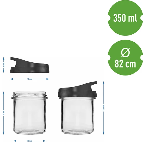 Stiklinis indas 350 ml su užsukamu dangteliu, skirtu pakabinimui - 5