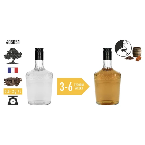 Stipriai skrudintos ąžuolo drožlės alkoholinių gėrimų (viskio, burbono, brendžio, konjako, alaus) aromatizavimui, 50 g - 6