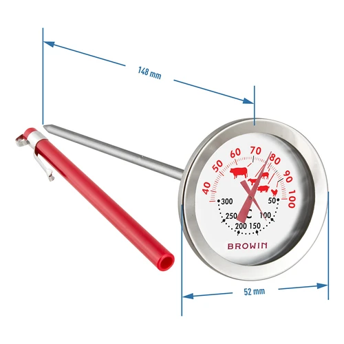 Termometras su dviguba skale (30°C iki 100°C) / (50°C iki 300°C) 13,0cm - 3