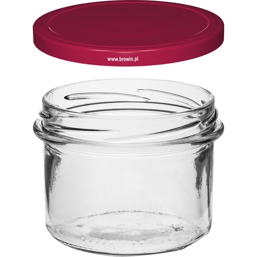 Tiesus stiklainis 235 ml (fi82) su bordo spalvos dangteliu, 6 vnt. - 3
