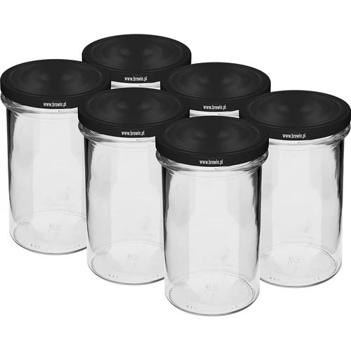 Tiesus stiklainis 545ml (fi 82) - su juodu dangteliu, 6 vnt.