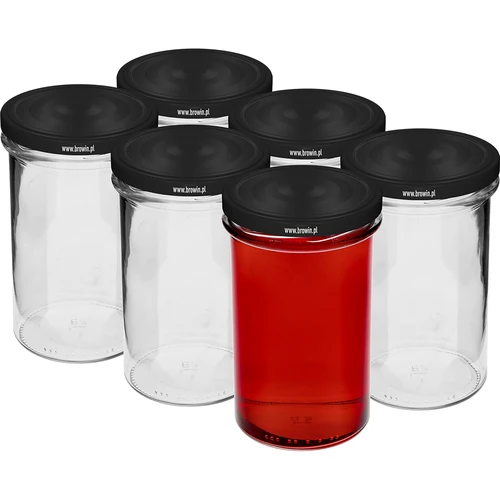 Tiesus stiklainis 545ml (fi 82) - su juodu dangteliu, 6 vnt. - 2
