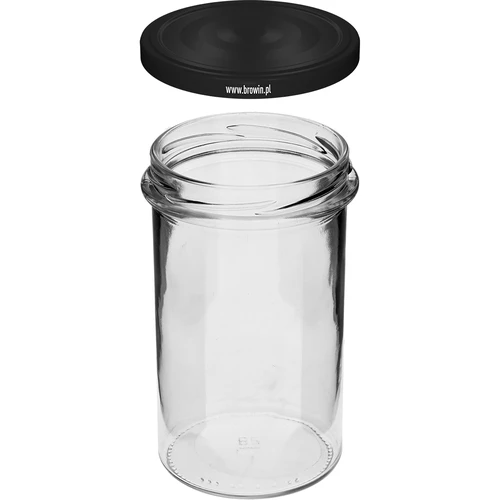 Tiesus stiklainis 545ml (fi 82) - su juodu dangteliu, 6 vnt. - 4
