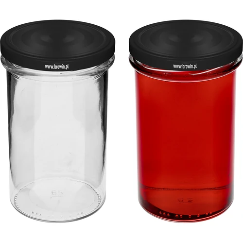 Tiesus stiklainis 545ml (fi 82) - su juodu dangteliu, 6 vnt. - 5