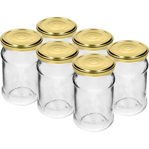 TO stiklainis 300 ml su atspausta vaisių mišinio grafika ir užsukamu dangteliu fi66/4 - 6 vnt. - 2
