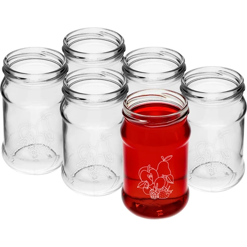TO stiklainis 300 ml su atspausta vaisių mišinio grafika ir užsukamu dangteliu fi66/4 - 6 vnt. - 3
