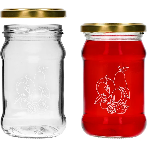 TO stiklainis 300 ml su atspausta vaisių mišinio grafika ir užsukamu dangteliu fi66/4 - 6 vnt. - 4