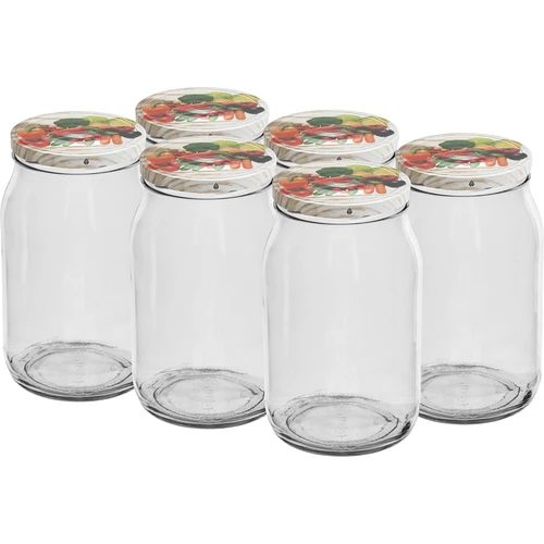 TO stiklainis 900 ml su spalvotu užsukamu dangteliu fi82/6 - 6 vnt.