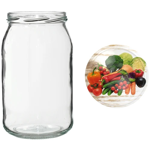 TO stiklainis 900 ml su spalvotu užsukamu dangteliu fi82/6 - 6 vnt. - 13