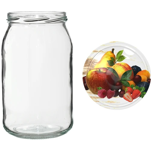 TO stiklainis 900 ml su spalvotu užsukamu dangteliu fi82/6 - 6 vnt. - 14
