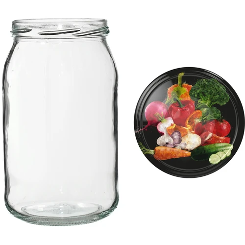TO stiklainis 900 ml su spalvotu užsukamu dangteliu fi82/6 - 6 vnt. - 12