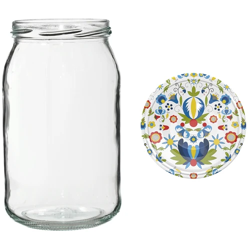 TO stiklainis 900 ml su spalvotu užsukamu dangteliu fi82/6 - 6 vnt. - 10