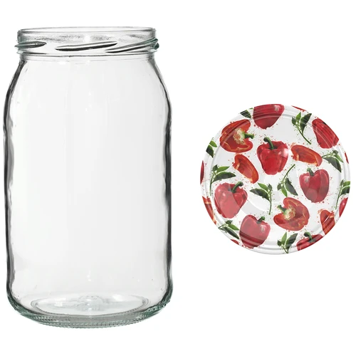 TO stiklainis 900 ml su spalvotu užsukamu dangteliu fi82/6 - 6 vnt. - 8