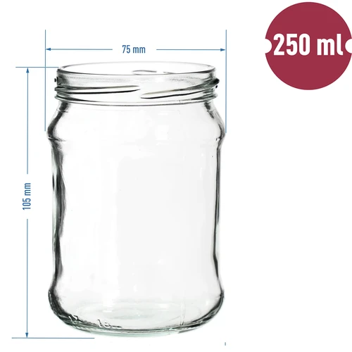 TO stiklainis Ćwiartka 250 ml su dangteliu fi 66 - 6 vnt. - 6