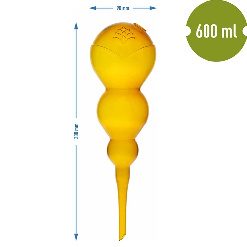 Trigubas (trijų kamerų) laistymo burbulas, permatomas geltonas, 600 ml - 5